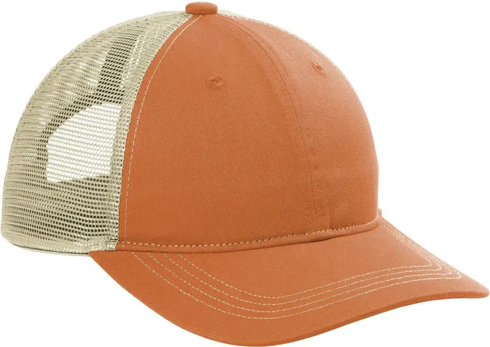 Port Authority C409 Unstructured Snapback Trucker Cap - Texas Orange Tan - Orange/ / Adult Osfa