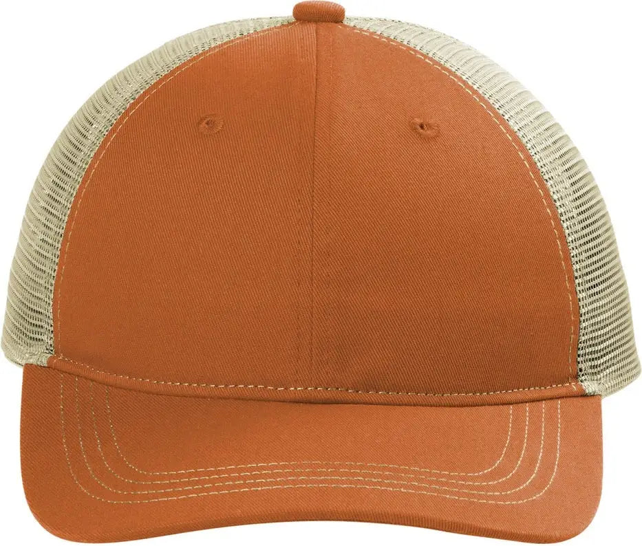Port Authority C409 Unstructured Snapback Trucker Cap - Texas Orange Tan - Orange/ / Adult Osfa