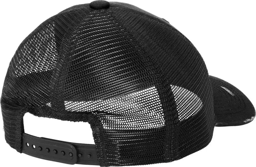 Port Authority C600 Distressed Mesh Back Cap - Black - Black/ / one Size Fits Most