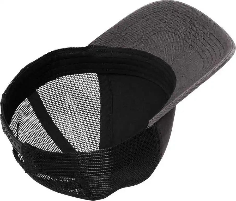 Port Authority C600 Distressed Mesh Back Cap Grey Steel Black Dark Gray / one Size Fits Most