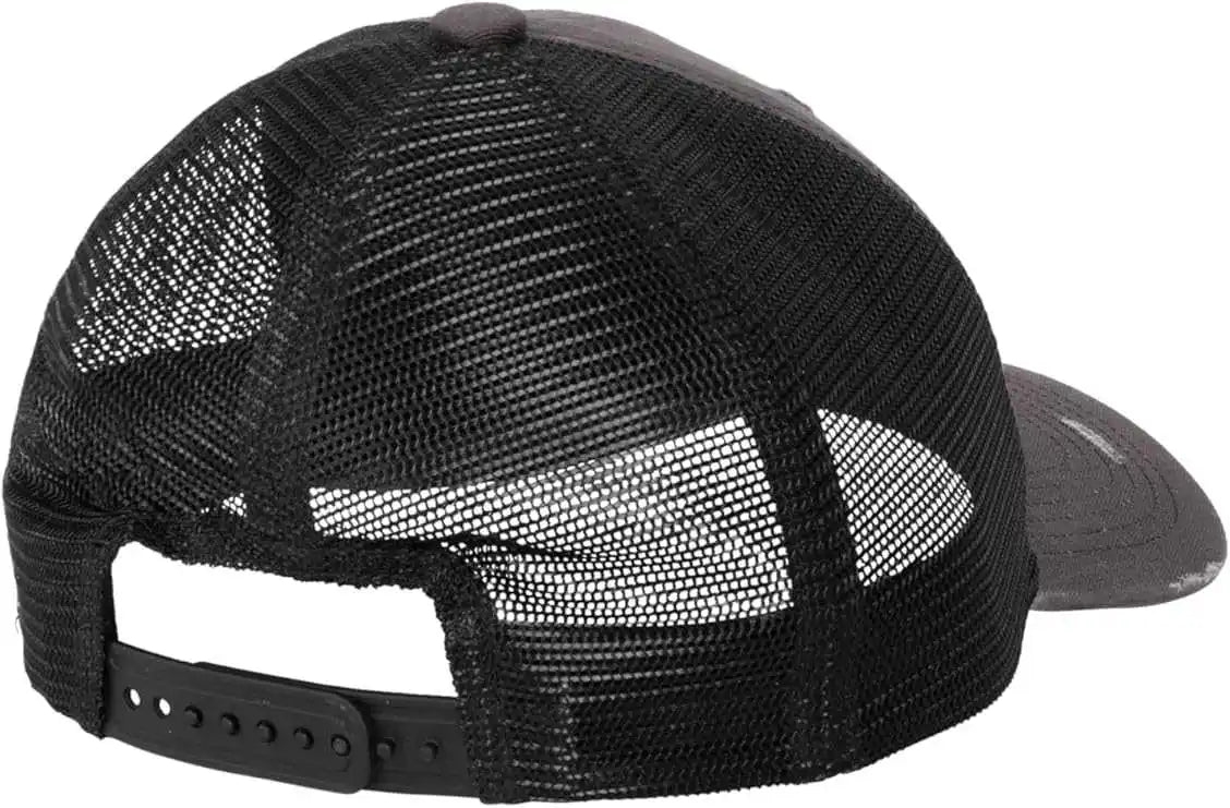 Port Authority C600 Distressed Mesh Back Cap Grey Steel Black Dark Gray / one Size Fits Most
