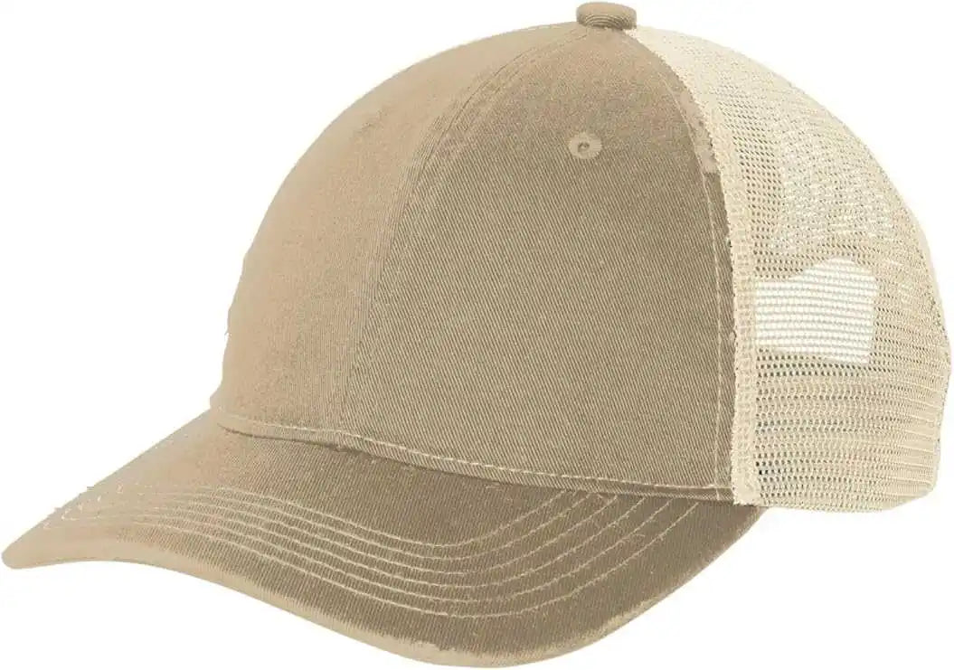Port Authority C600 Distressed Mesh Back Cap - Khaki/stn - Khaki Ivory / one Size Fits Most