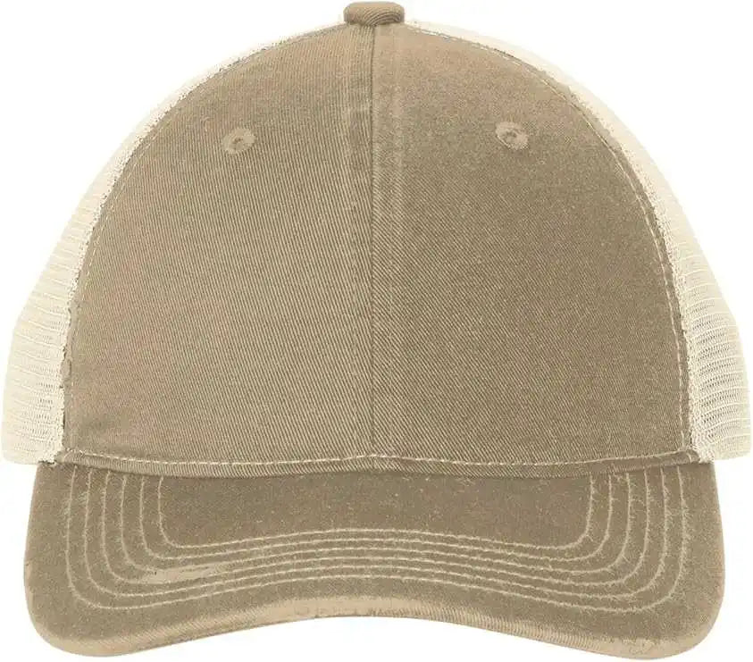 Port Authority C600 Distressed Mesh Back Cap - Khaki/stn - Khaki Ivory / one Size Fits Most