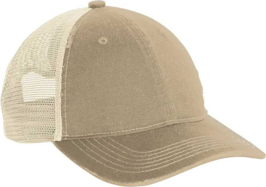 Port Authority C600 Distressed Mesh Back Cap - Khaki Stone - Khaki/ / one Size Fits Most