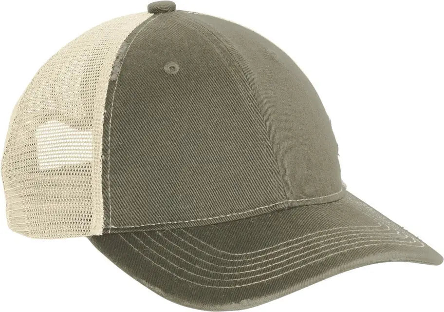 Port Authority C600 Distressed Mesh Back Cap - Light Olive Stone - Olive/ / one Size Fits Most