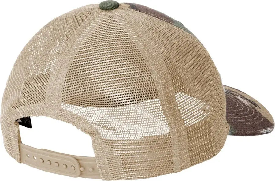 Port Authority C600 Distressed Mesh Back Cap - Military Camo Khaki - Camo/ / one Size Fits Most