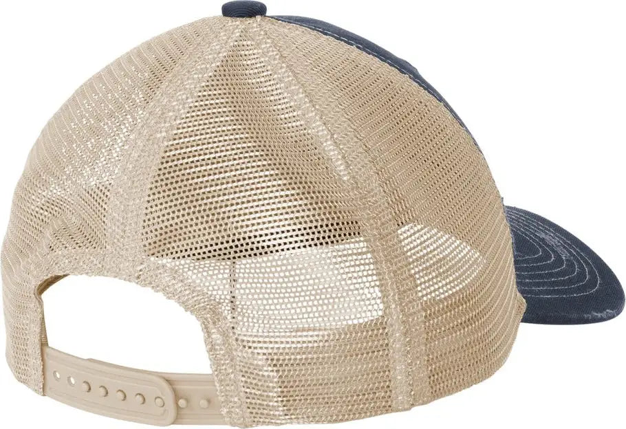 Port Authority C600 Distressed Mesh Back Cap - River Blue Navy Khaki - Navy/ / one Size Fits Most