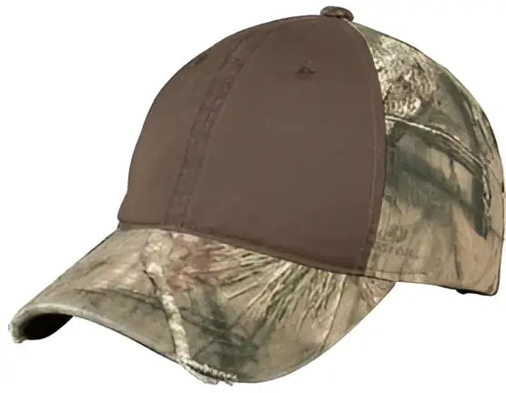 Port Authority C807 Camo Cap with Contrast Front Panel - Mossy Oak New Break-up/ Black / one Size Fits Most