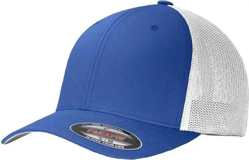 Port Authority C812 Flexfit Mesh Back Cap - True Royal White - 7’’ - 7 3/8’’
