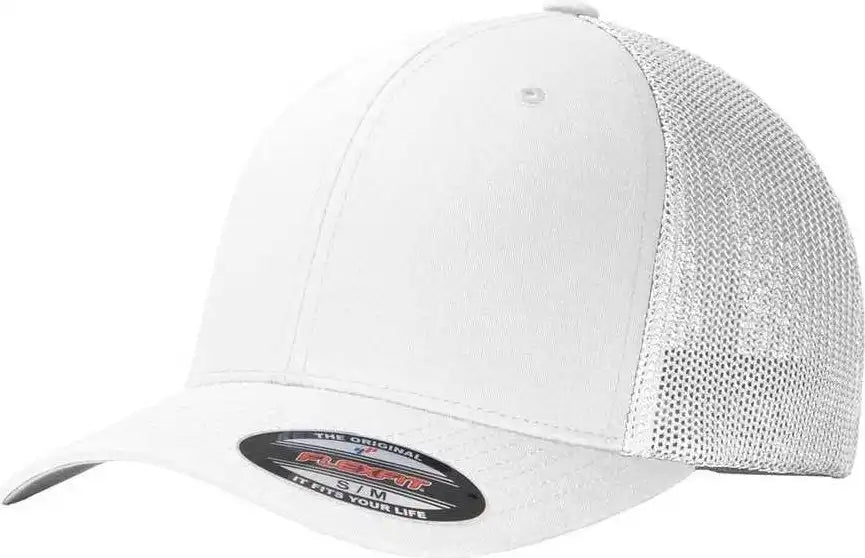 Port Authority C812 Flexfit Mesh Back Cap - White - 7’’ - 7 3/8’’