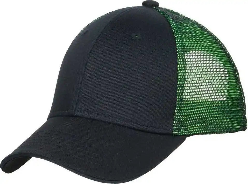 Port Authority C818 Double Mesh Snapback Sandwich Bill Cap - Black Shock Green - 7’’ - 7 3/8’’