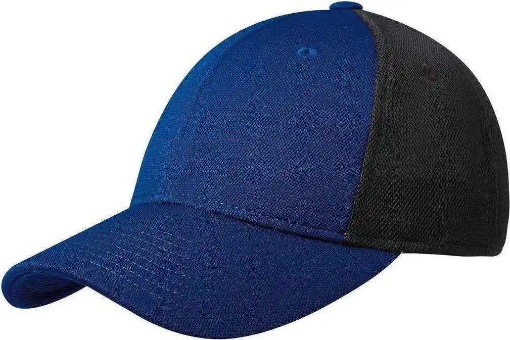 Port Authority C826 Pique Mesh Cap - True Royal Black - 7’’ - 7 3/8’’