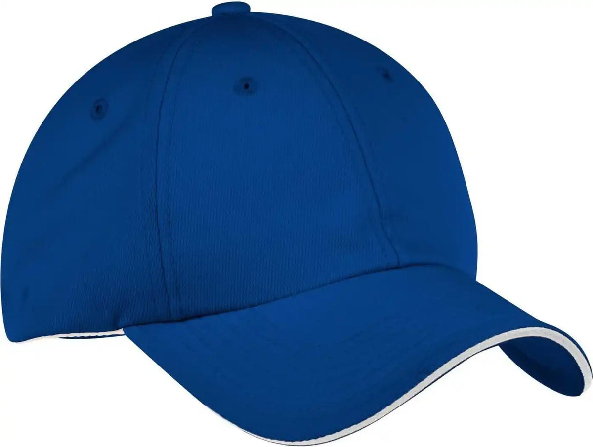 Port Authority C838 Dry Zone Cap Royal White / one Size Fits Most