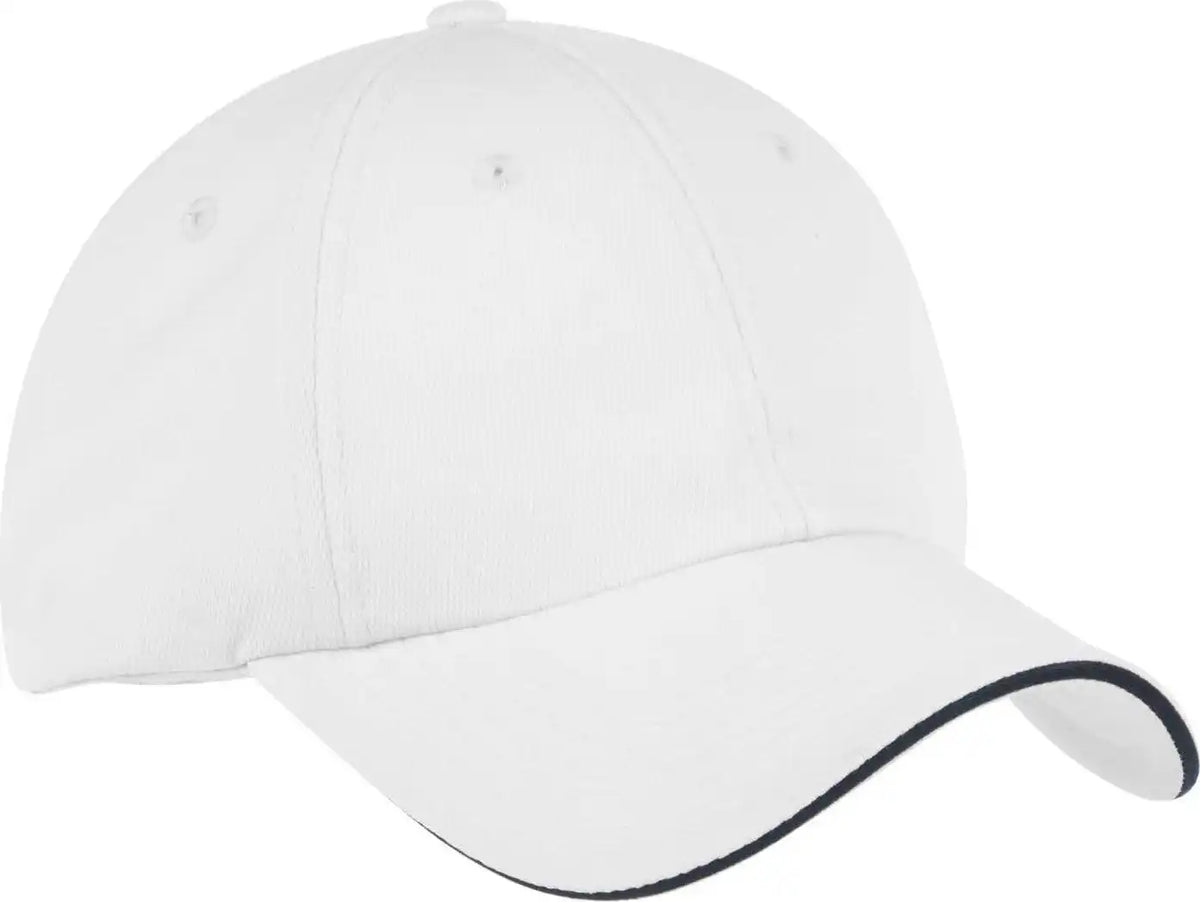 Port Authority C838 Dry Zone Cap White Classic Navy / one Size Fits Most