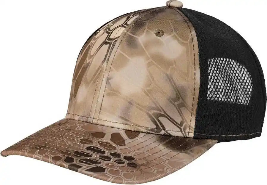 Port Authority C892 Performance Camouflage Mesh Back Snapback Cap - Kryptek Highlander Black - one Size Fits Most