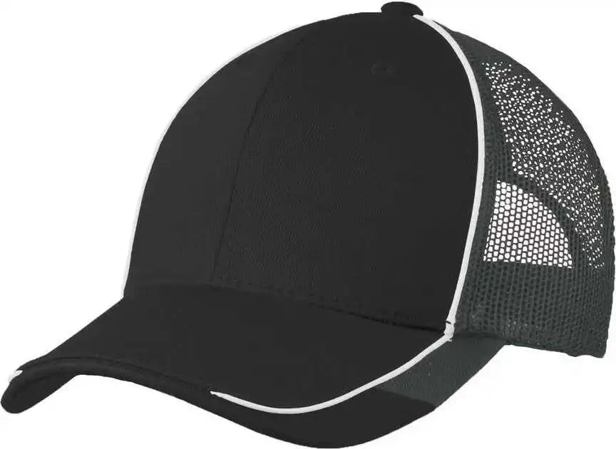 Port Authority C904 Colorblock Mesh Back Cap - Black White Magnet - Dark Gray / one Size Fits Most