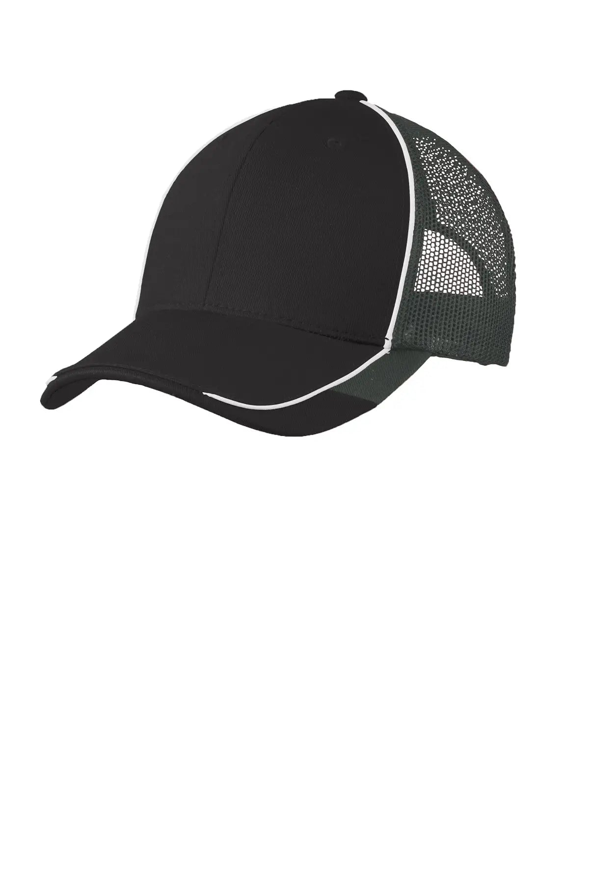 Port Authority C904 Colorblock Mesh Back Cap - Black White Magnet