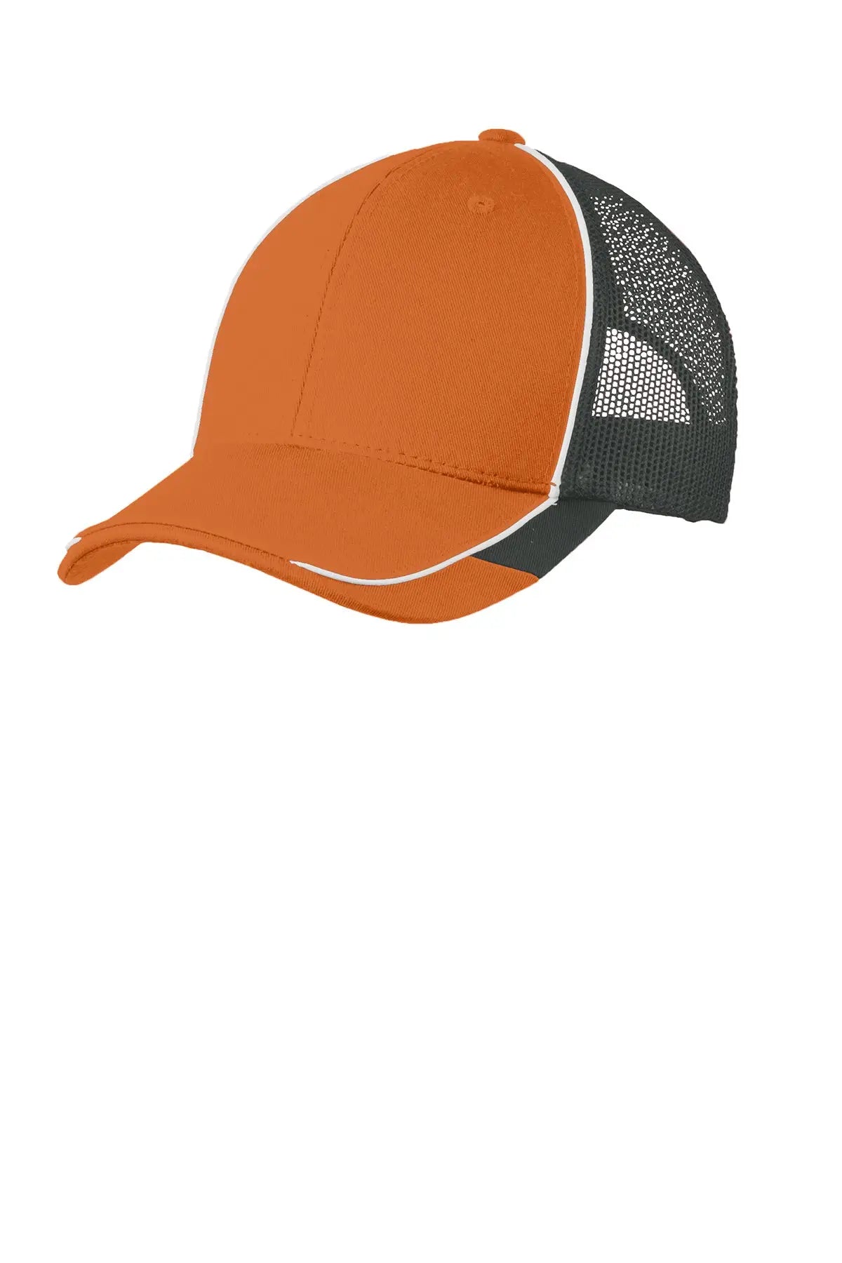 Port Authority C904 Colorblock Mesh Back Cap - Flare Orange White Magnet - Orange/ White/ / one Size Fits Most