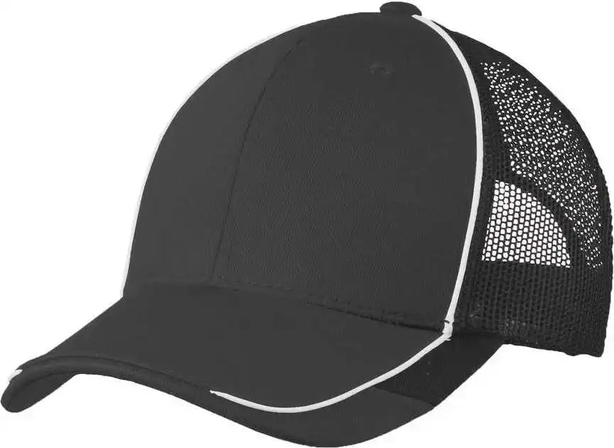 Port Authority C904 Colorblock Mesh Back Cap - Magnet White Black - Dark Gray / one Size Fits Most