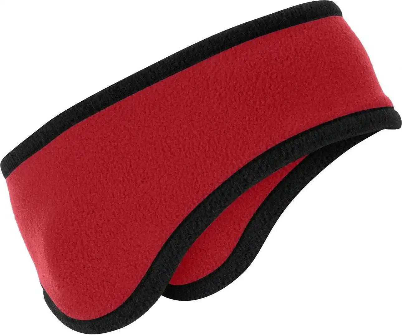 Port Authority C916 Two Color Fleece Headband Red / one Size Fits Most