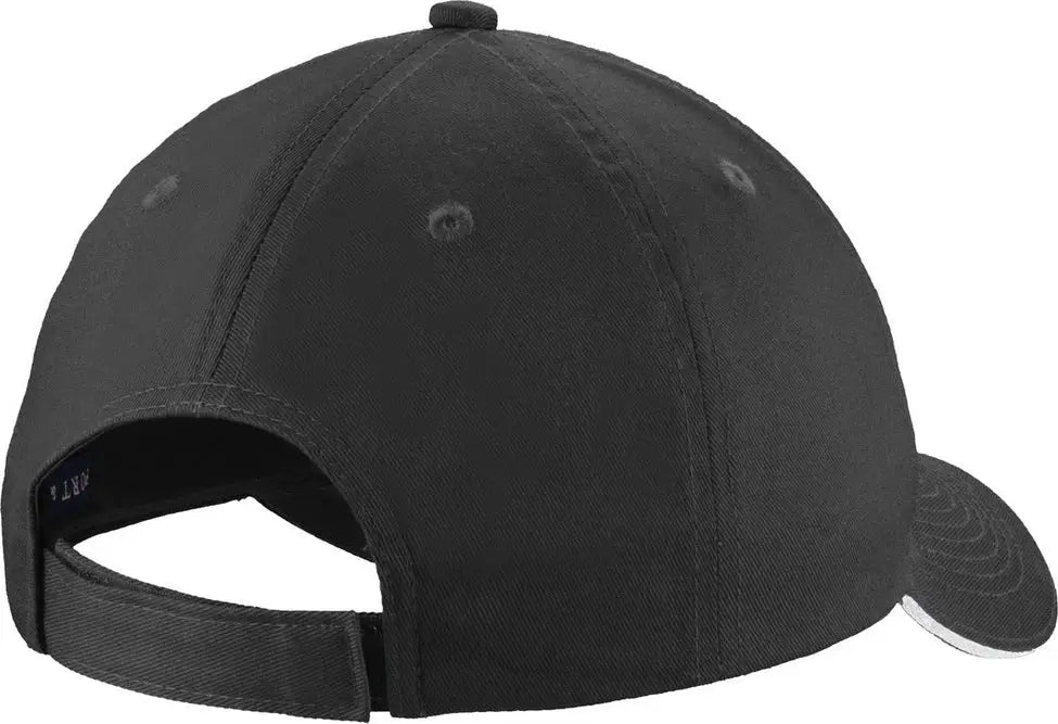 Port Authority C919 Unstructured Sandwich Bill Cap - Black White