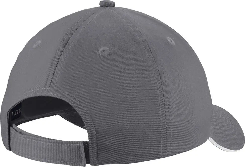 Port Authority C919 Unstructured Sandwich Bill Cap - Charcoal White - Charcoal/ / one Size Fits Most