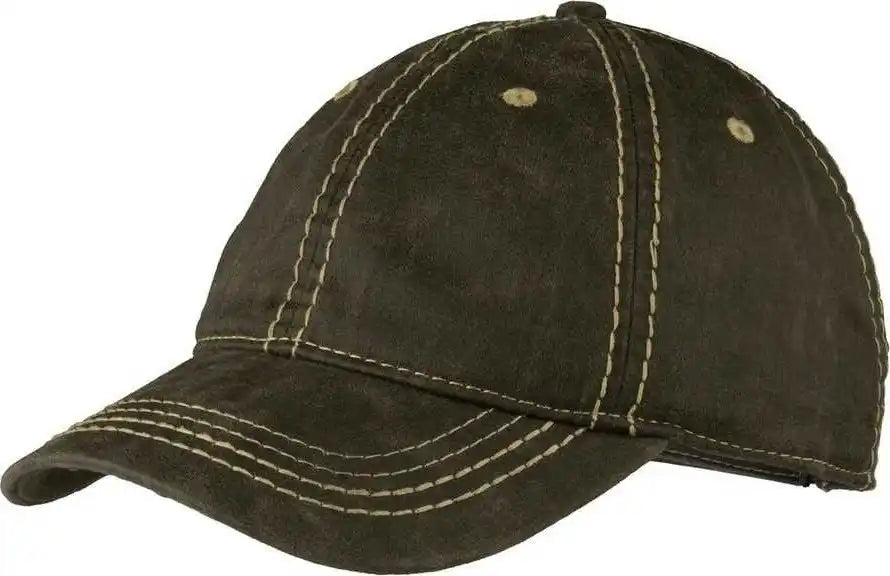 Port Authority C924 Pigment Print Distressed Cap - Black - 7 1/4’’ - 5/8’’