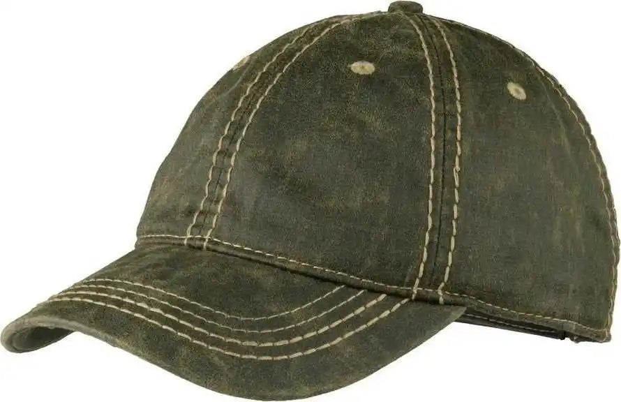 Port Authority C924 Pigment Print Distressed Cap - Olive - one Size Fits Most