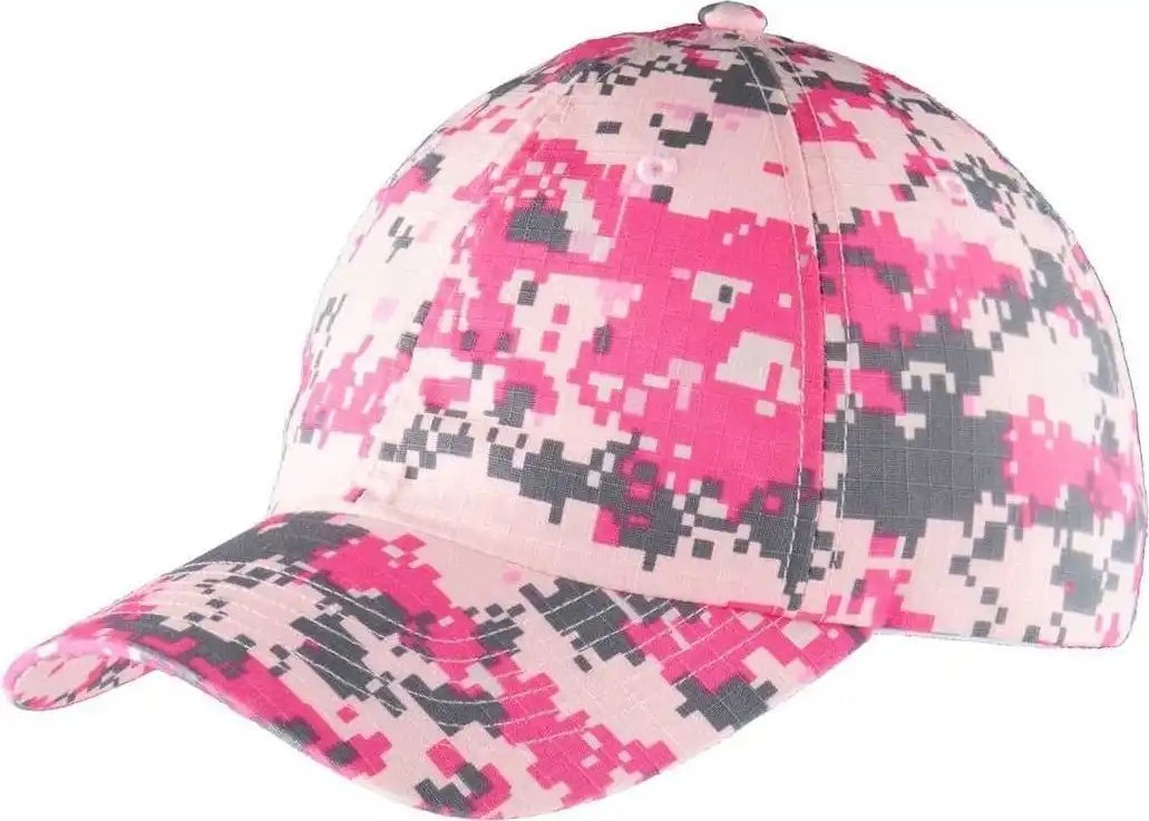 Port Authority C925 Digital Ripstop Camouflage Cap - Pink Camo - one Size Fits Most