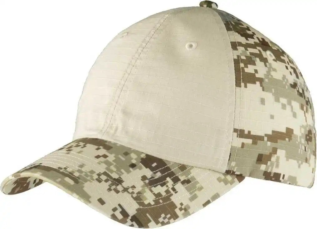 Port Authority C926 Colorblock Digital Ripstop Camouflage Cap - Sand Camo - one Size Fits Most