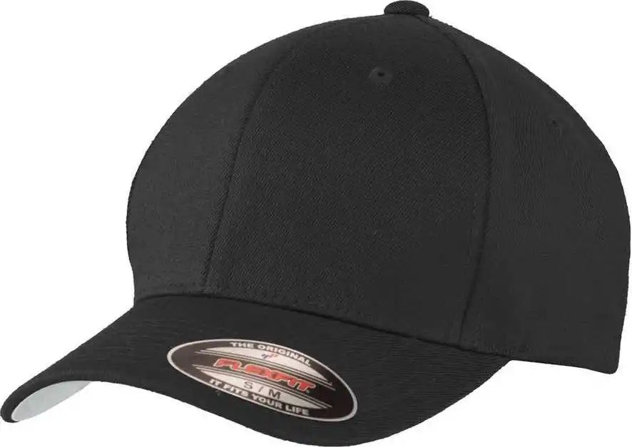 Port Authority C928 Flexfit Wool Blend Cap - Black - 7’’ - 7 3/8’’