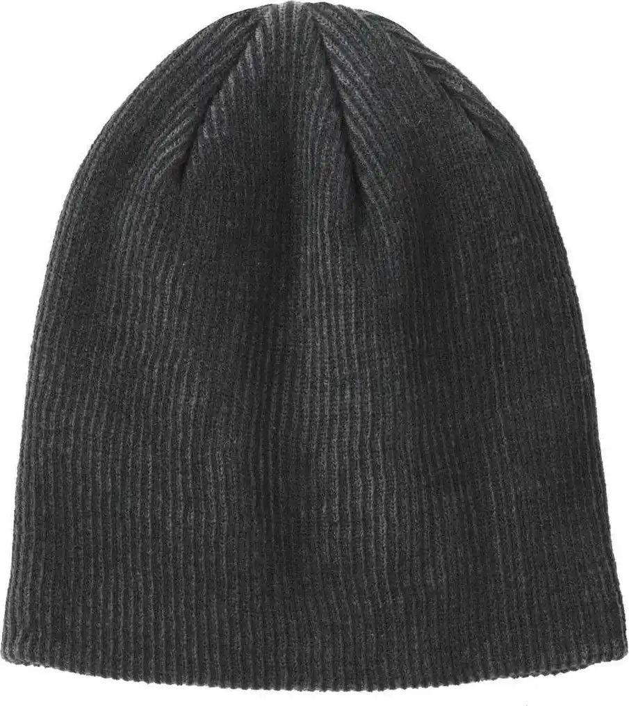Port Authority C935 Rib Knit Slouch Beanie - Black Iron Gray - Dark / one Size Fits Most