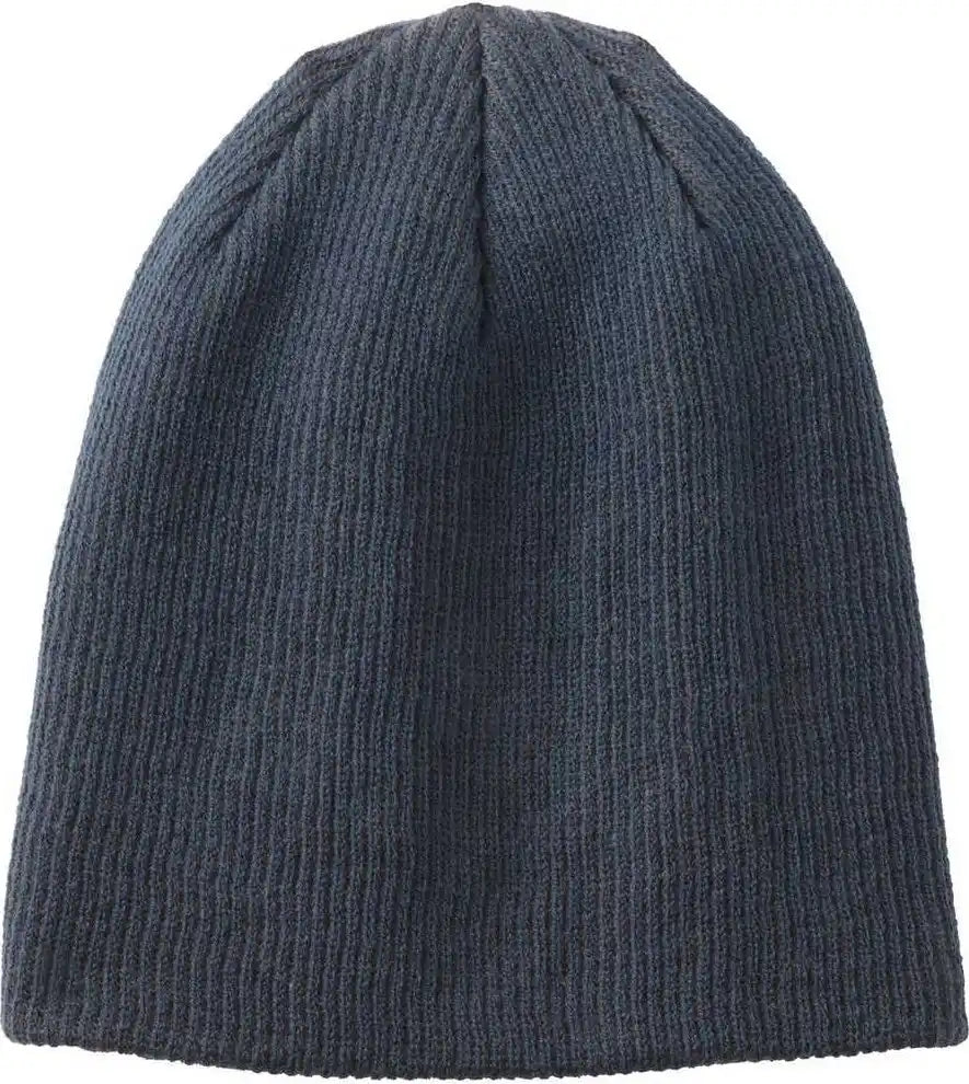 Port Authority C935 Rib Knit Slouch Beanie - Dress Blue Navy Iron Gray - Dark / one Size Fits Most