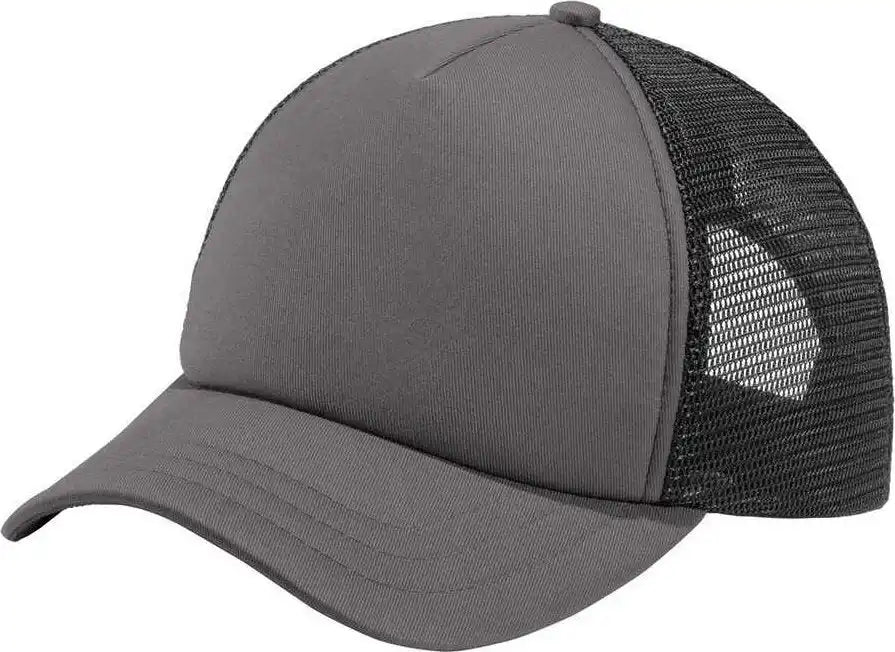 Port Authority C936 5-panel Twill Foam Trucker Cap - Charcoal Black - Dark Gray / one Size Fits Most