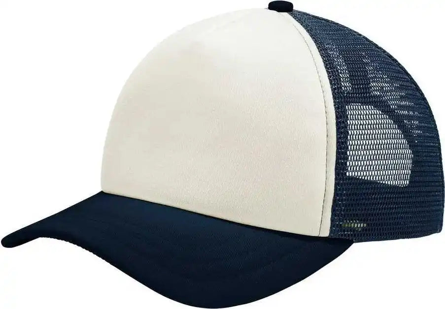 Port Authority C936 5-panel Twill Foam Trucker Cap - Ivory Navy - one Size Fits Most