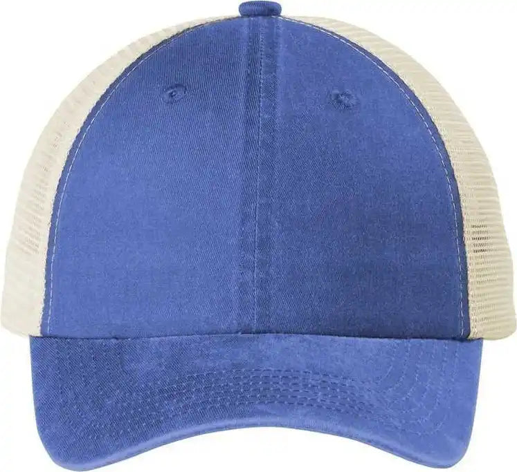 Port Authority C943 Beach Wash Mesh Back Cap - Blue Moon/ Stone - Light Gray / Osfa