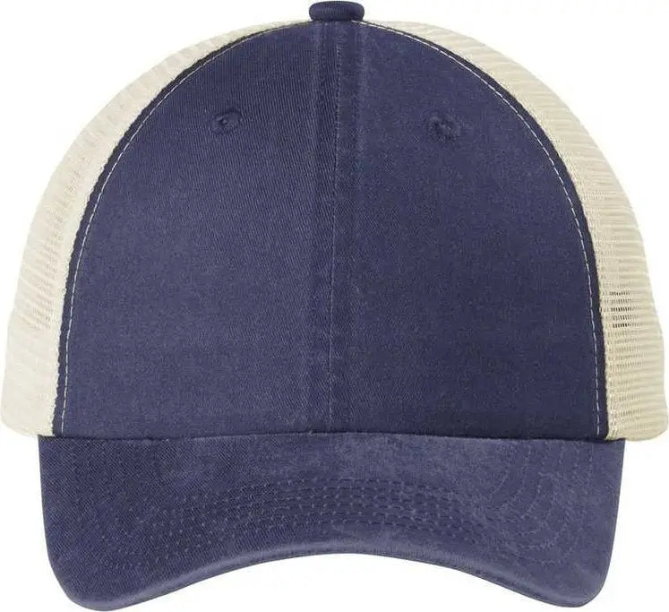 Port Authority C943 Beach Wash Mesh Back Cap - Denim Blue/ Stone