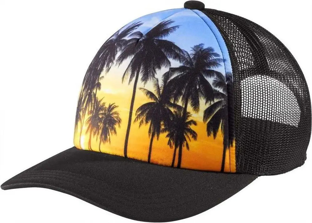 Port Authority C950 Photo Real Snapback Trucker Cap - Palm Trees
