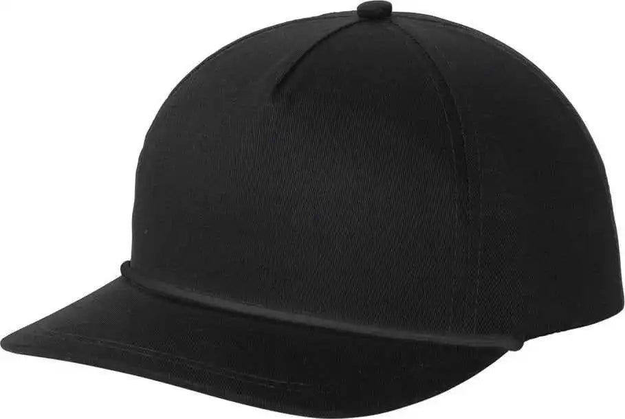 Port Authority C962 Snapback Five Panel Rope Cap Blk/blk / Osfa