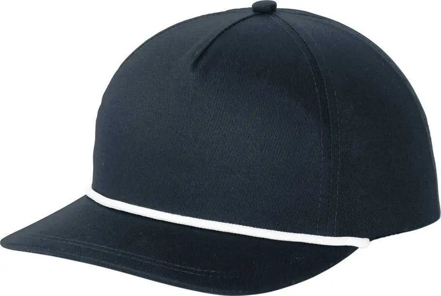 Port Authority C962 Snapback Five-panel Rope Cap - Navy/ White