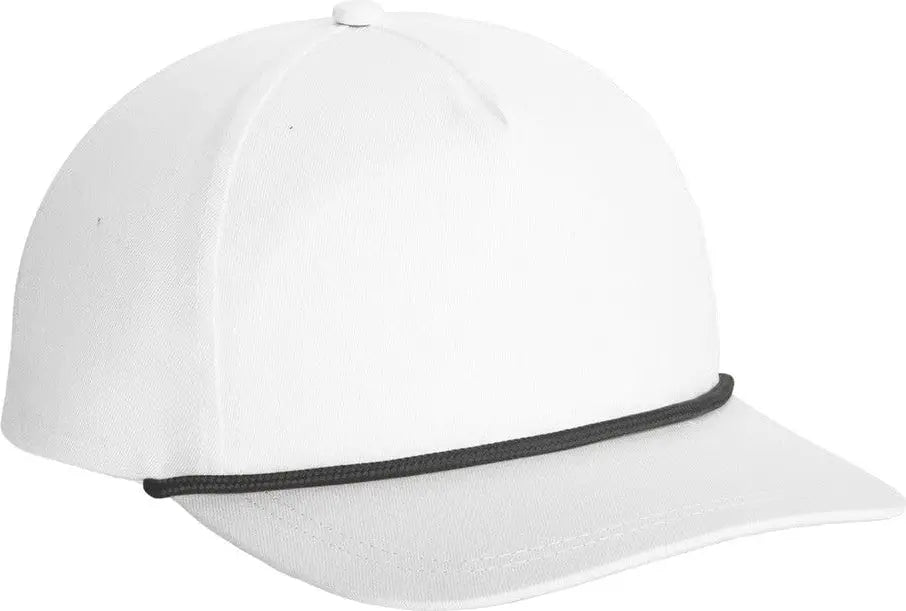 Port Authority C962 Snapback Five-panel Rope Cap - White Black