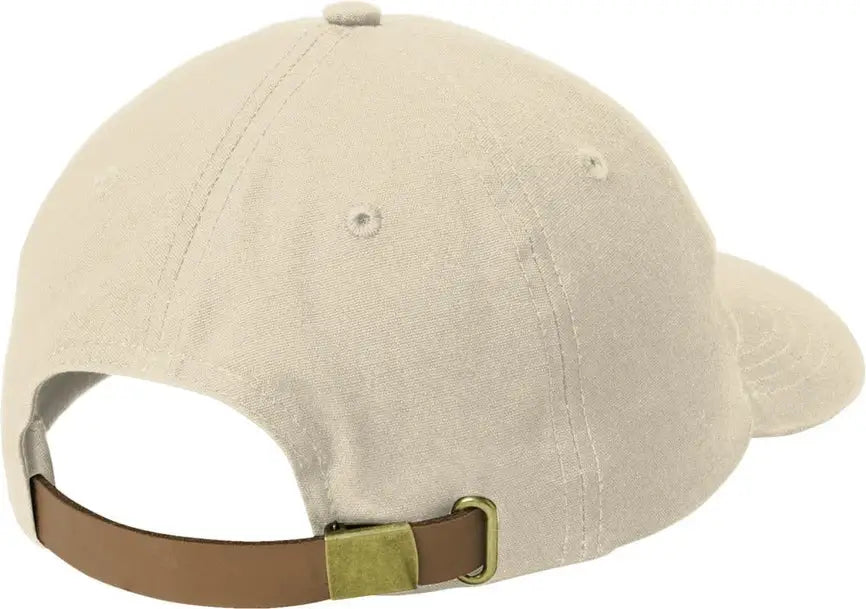 Port Authority C963 Leather Strap Cap - Khaki