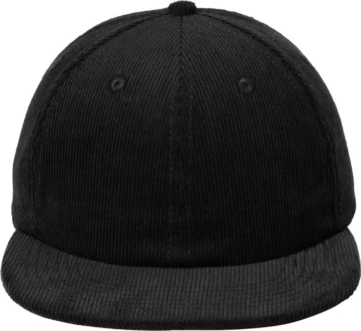 Port Authority C972 Corduroy Cap - Deep Black - one Size Fits Most