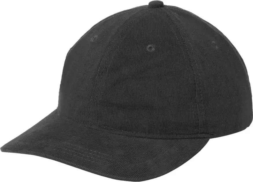 Port Authority C973 Light Corduroy Dad Cap - Deep Black - one Size Fits Most