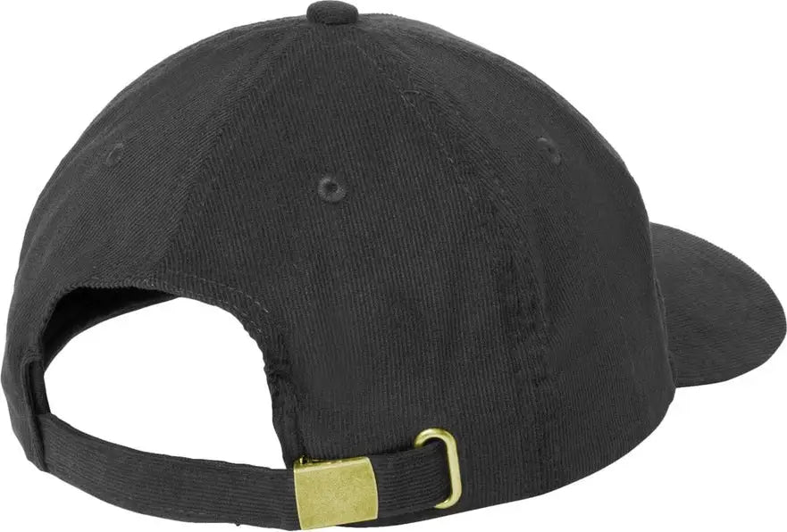 Port Authority C973 Light Corduroy Dad Cap - Deep Black - one Size Fits Most