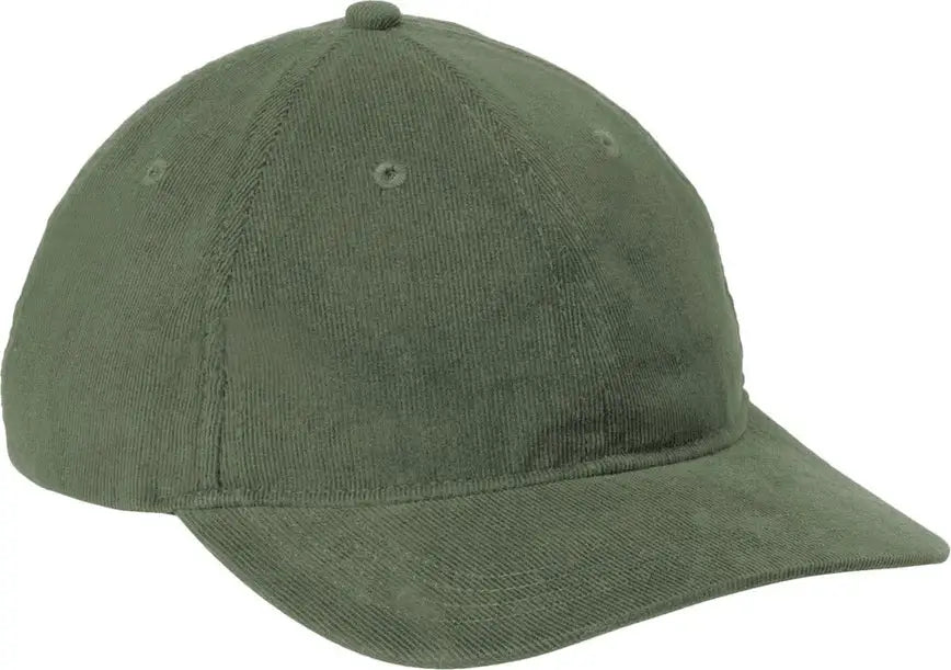 Port Authority C973 Light Corduroy Dad Cap - Olive Green - one Size Fits Most