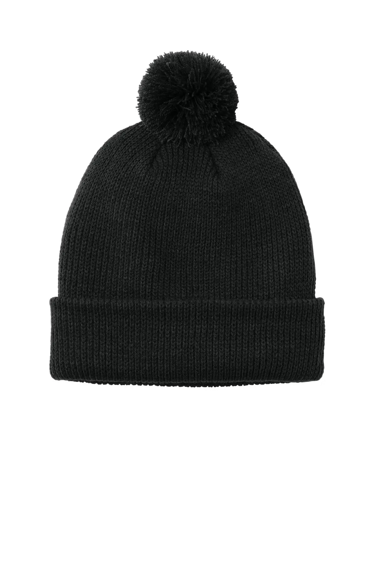 Port Authority C978 Cozy Pom Beanie - Deep Black - one Size Fits Most