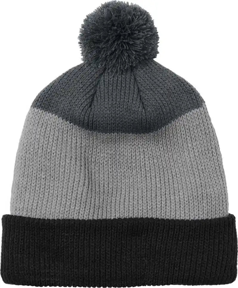 Port Authority C979 Cozy Striped Pom Beanie Dbk/gsg/sg / Osfa