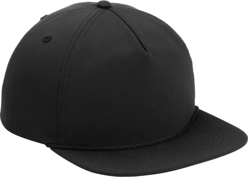 Port Authority C981 5-panel Poly Rope Cap - Black