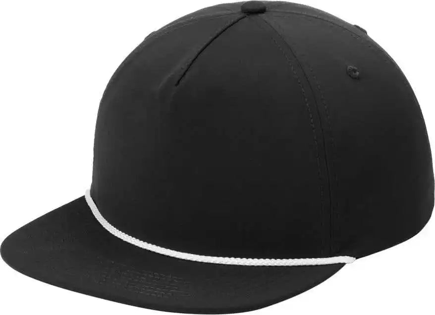 Port Authority C981 5 Panel Poly Rope Cap Black/ White / Osfa